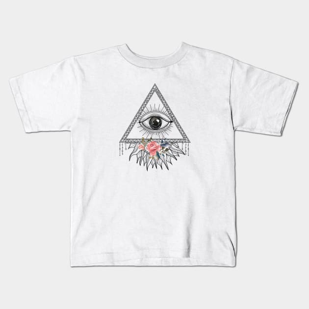 Triangle Eye Design, Third Eye Pyramid Artwork, Spirituality Kids T-Shirt by Utopia Shop